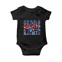Stars Stripes And Equal Rights Baby Onesie Groovy Retro 4th Of July - Wonder Print Shop