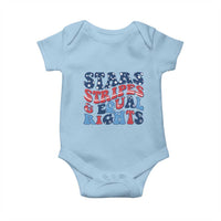 Stars Stripes And Equal Rights Baby Onesie Groovy Retro 4th Of July - Wonder Print Shop