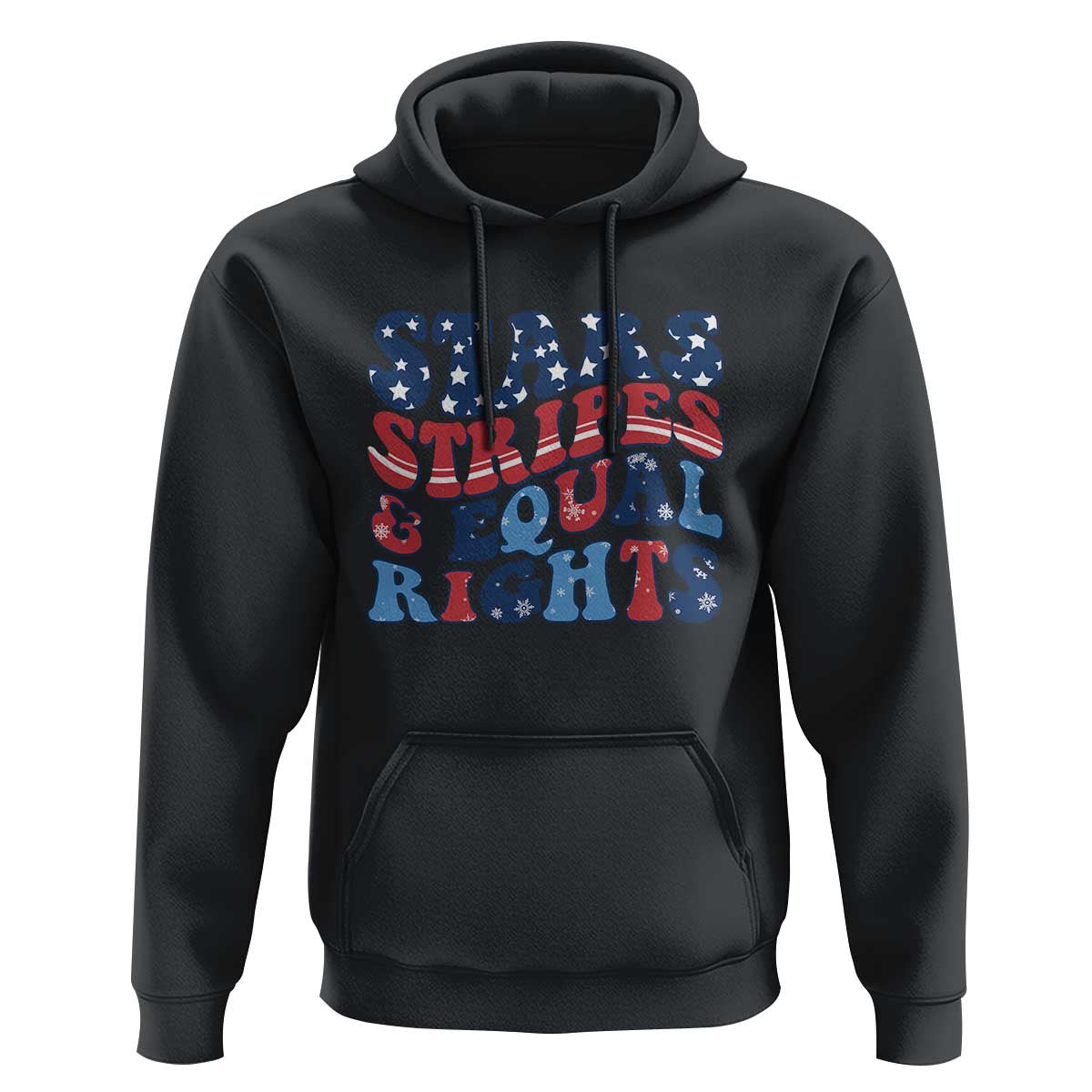 Stars Stripes And Equal Rights Hoodie Groovy Retro 4th Of July - Wonder Print Shop