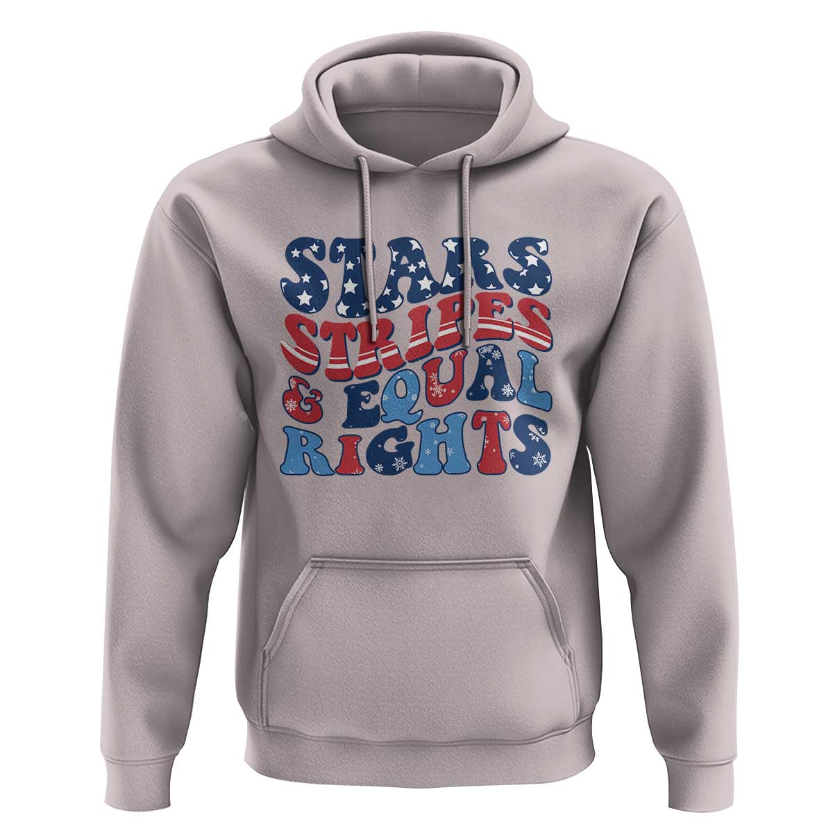 Stars Stripes And Equal Rights Hoodie Groovy Retro 4th Of July - Wonder Print Shop