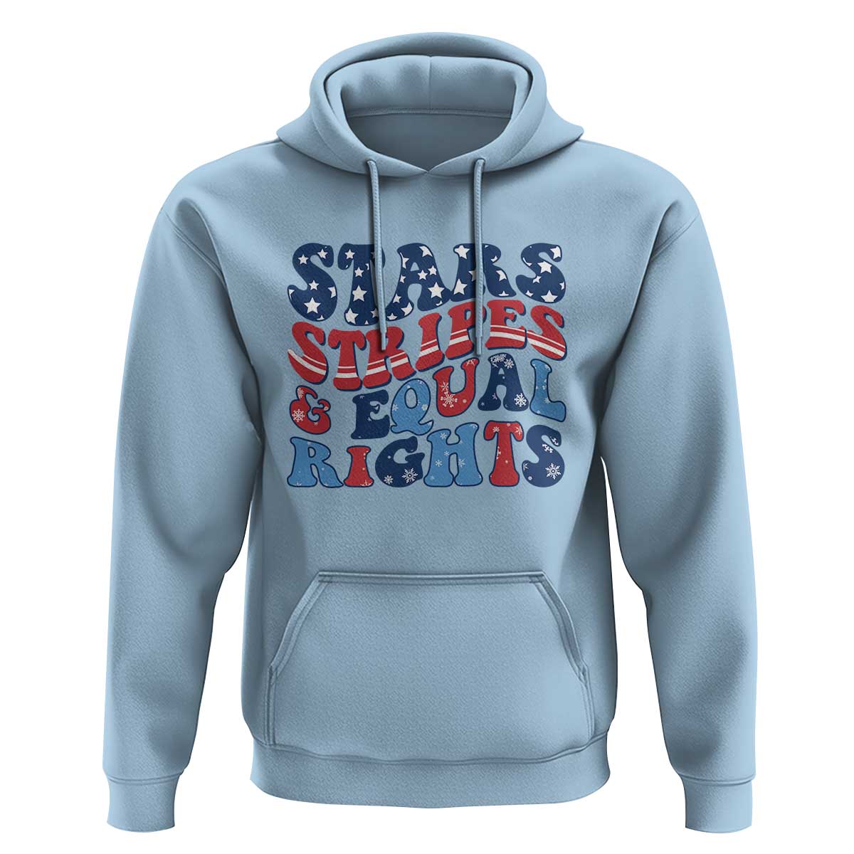 Stars Stripes And Equal Rights Hoodie Groovy Retro 4th Of July - Wonder Print Shop