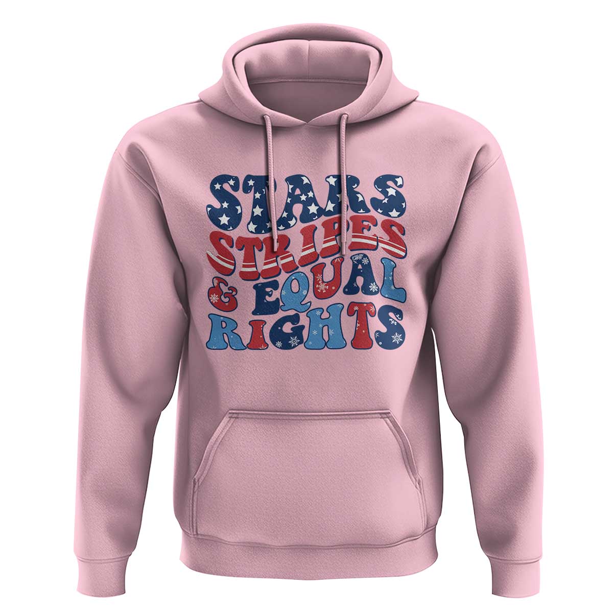 Stars Stripes And Equal Rights Hoodie Groovy Retro 4th Of July - Wonder Print Shop