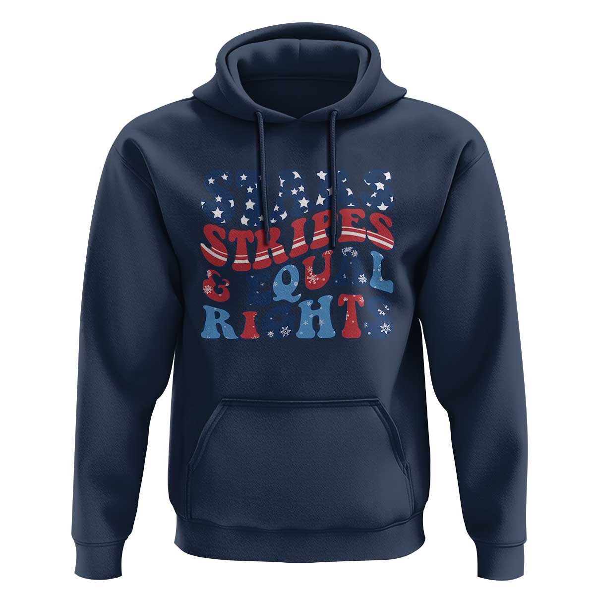 Stars Stripes And Equal Rights Hoodie Groovy Retro 4th Of July - Wonder Print Shop