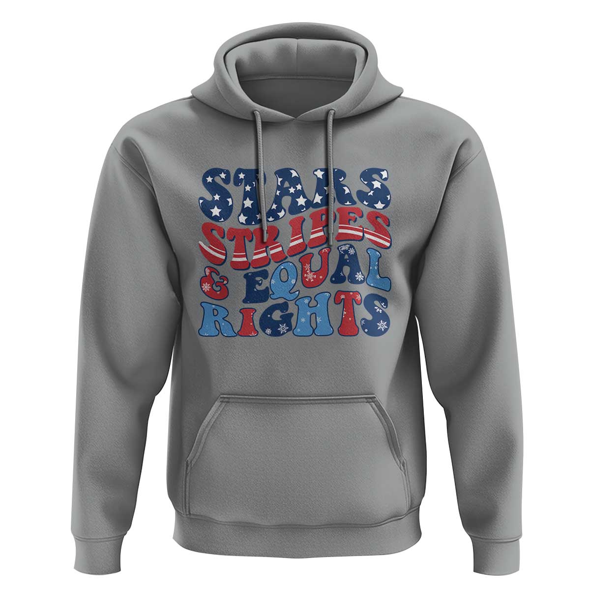 Stars Stripes And Equal Rights Hoodie Groovy Retro 4th Of July - Wonder Print Shop