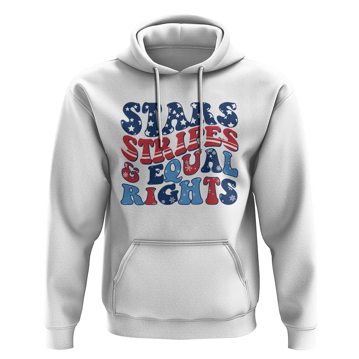 Stars Stripes And Equal Rights Hoodie Groovy Retro 4th Of July - Wonder Print Shop