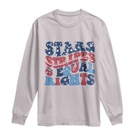 Stars Stripes And Equal Rights Long Sleeve Shirt Groovy Retro 4th Of July - Wonder Print Shop