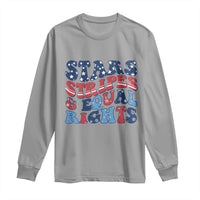 Stars Stripes And Equal Rights Long Sleeve Shirt Groovy Retro 4th Of July - Wonder Print Shop