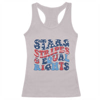 Stars Stripes And Equal Rights Racerback Tank Top Groovy Retro 4th Of July - Wonder Print Shop