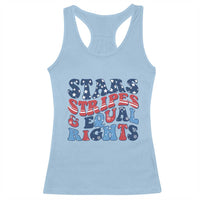 Stars Stripes And Equal Rights Racerback Tank Top Groovy Retro 4th Of July - Wonder Print Shop