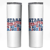 Stars Stripes And Equal Rights Skinny Tumbler Groovy Retro 4th Of July - Wonder Print Shop