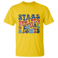 Stars Stripes And Equal Rights T Shirt Groovy Retro 4th Of July - Wonder Print Shop