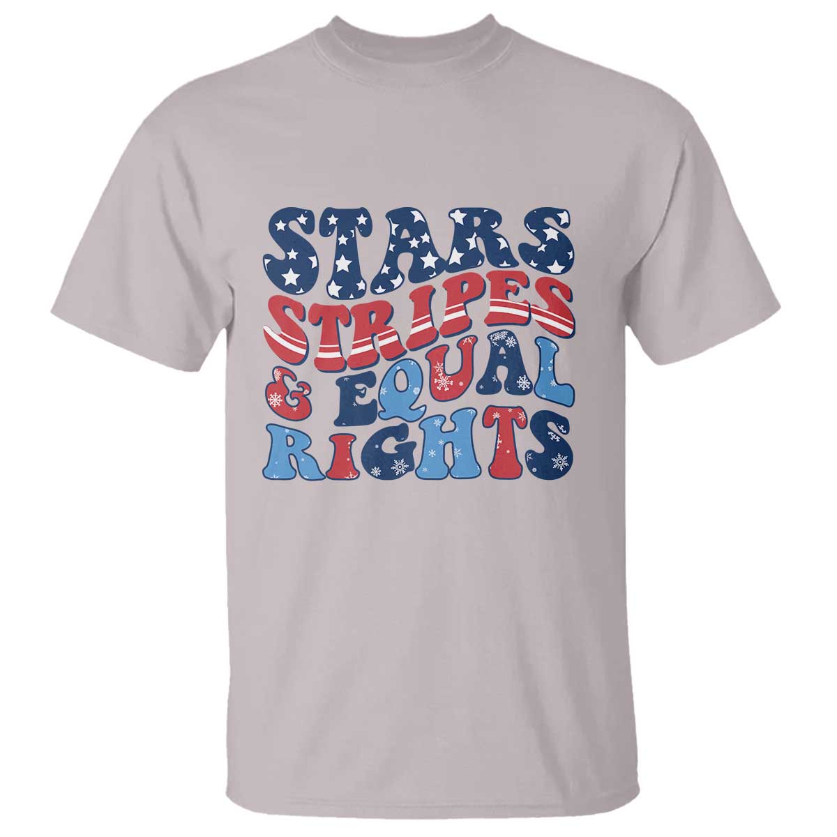 Stars Stripes And Equal Rights T Shirt Groovy Retro 4th Of July - Wonder Print Shop