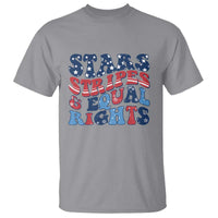 Stars Stripes And Equal Rights T Shirt Groovy Retro 4th Of July - Wonder Print Shop