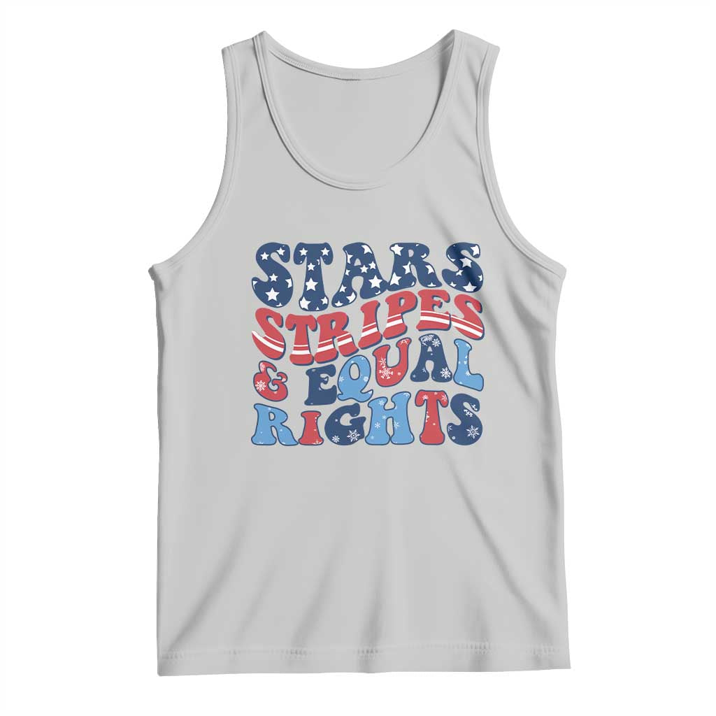 Stars Stripes And Equal Rights Tank Top Groovy Retro 4th Of July - Wonder Print Shop