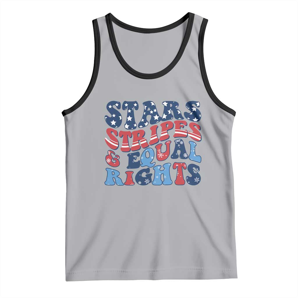 Stars Stripes And Equal Rights Tank Top Groovy Retro 4th Of July - Wonder Print Shop