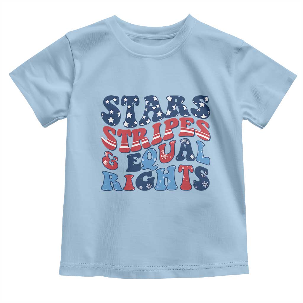 Stars Stripes And Equal Rights Toddler T Shirt Groovy Retro 4th Of July - Wonder Print Shop