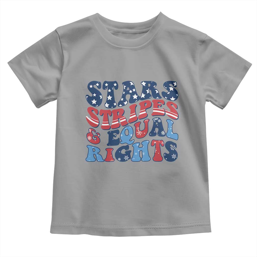 Stars Stripes And Equal Rights Toddler T Shirt Groovy Retro 4th Of July - Wonder Print Shop