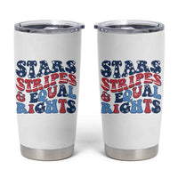 Stars Stripes And Equal Rights Tumbler Cup Groovy Retro 4th Of July - Wonder Print Shop