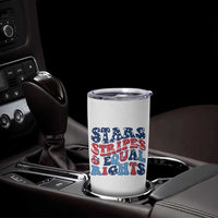 Stars Stripes And Equal Rights Tumbler Cup Groovy Retro 4th Of July - Wonder Print Shop