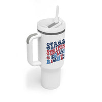 Stars Stripes And Equal Rights Tumbler With Handle Groovy Retro 4th Of July - Wonder Print Shop