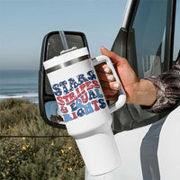 Stars Stripes And Equal Rights Tumbler With Handle Groovy Retro 4th Of July - Wonder Print Shop