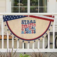 Stars Stripes And Equal Rights Patriotic Fan Flag Groovy Retro 4th Of July