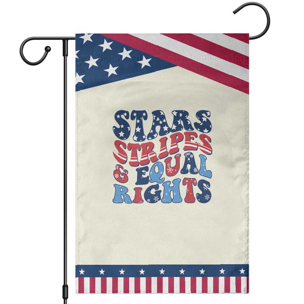 Stars Stripes And Equal Rights Garden Flag Groovy Retro 4th Of July