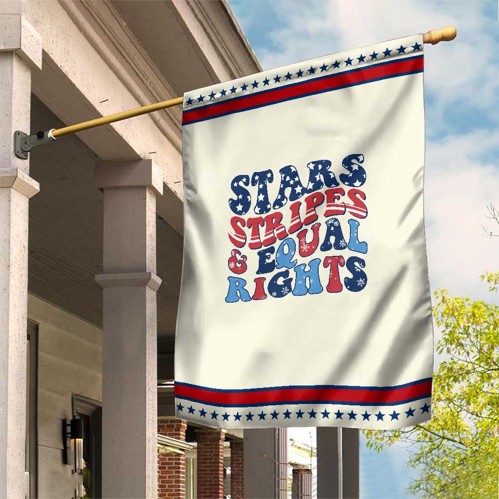 Stars Stripes And Equal Rights Garden Flag Groovy Retro 4th Of July