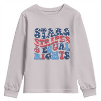 Stars Stripes And Equal Rights Youth Sweatshirt Groovy Retro 4th Of July - Wonder Print Shop