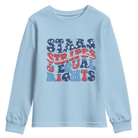 Stars Stripes And Equal Rights Youth Sweatshirt Groovy Retro 4th Of July - Wonder Print Shop