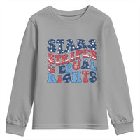 Stars Stripes And Equal Rights Youth Sweatshirt Groovy Retro 4th Of July - Wonder Print Shop