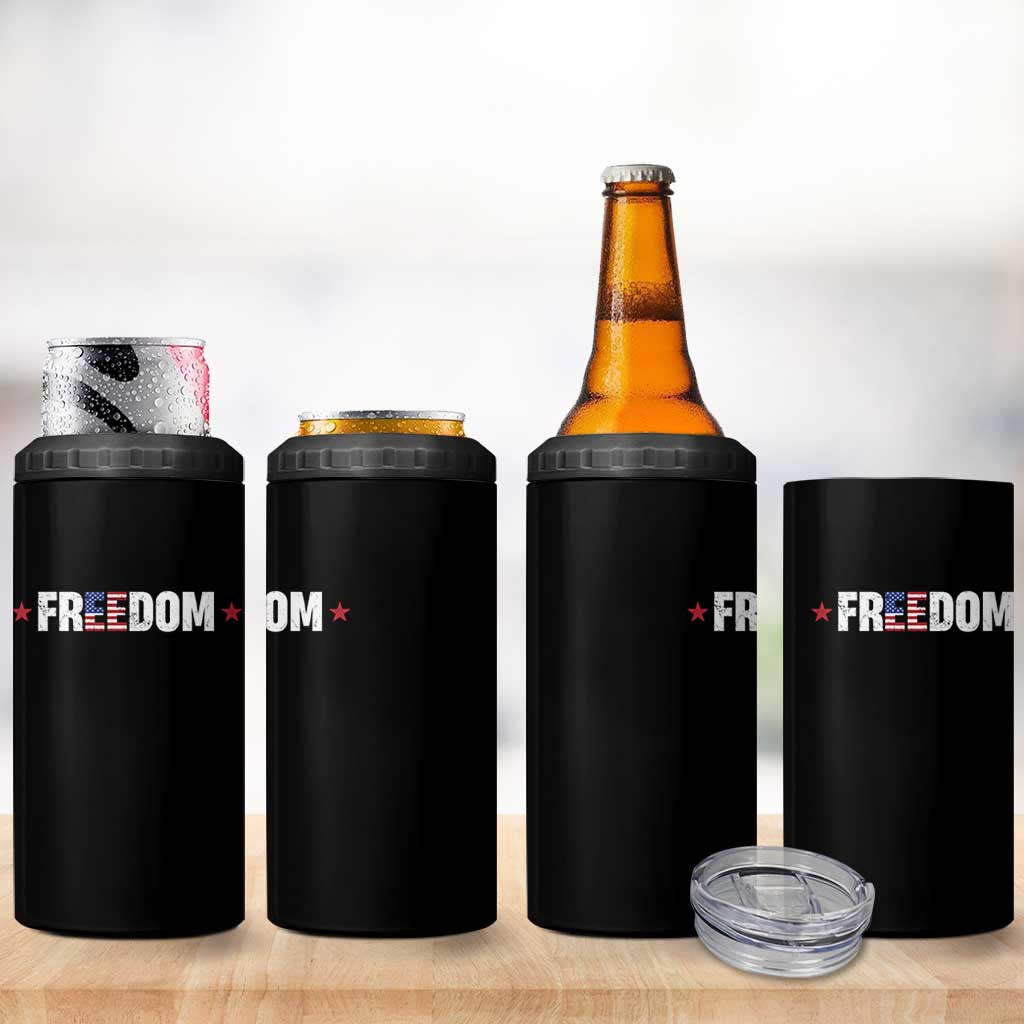 Patriotic 4 in 1 Can Cooler Tumbler Freedom American Flag 4th of July - Wonder Print Shop