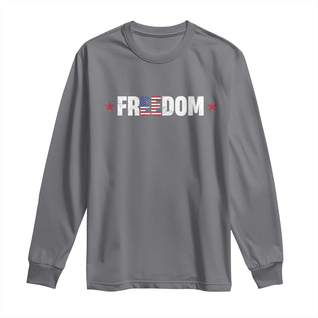 Patriotic Long Sleeve Shirt Freedom American Flag 4th of July - Wonder Print Shop