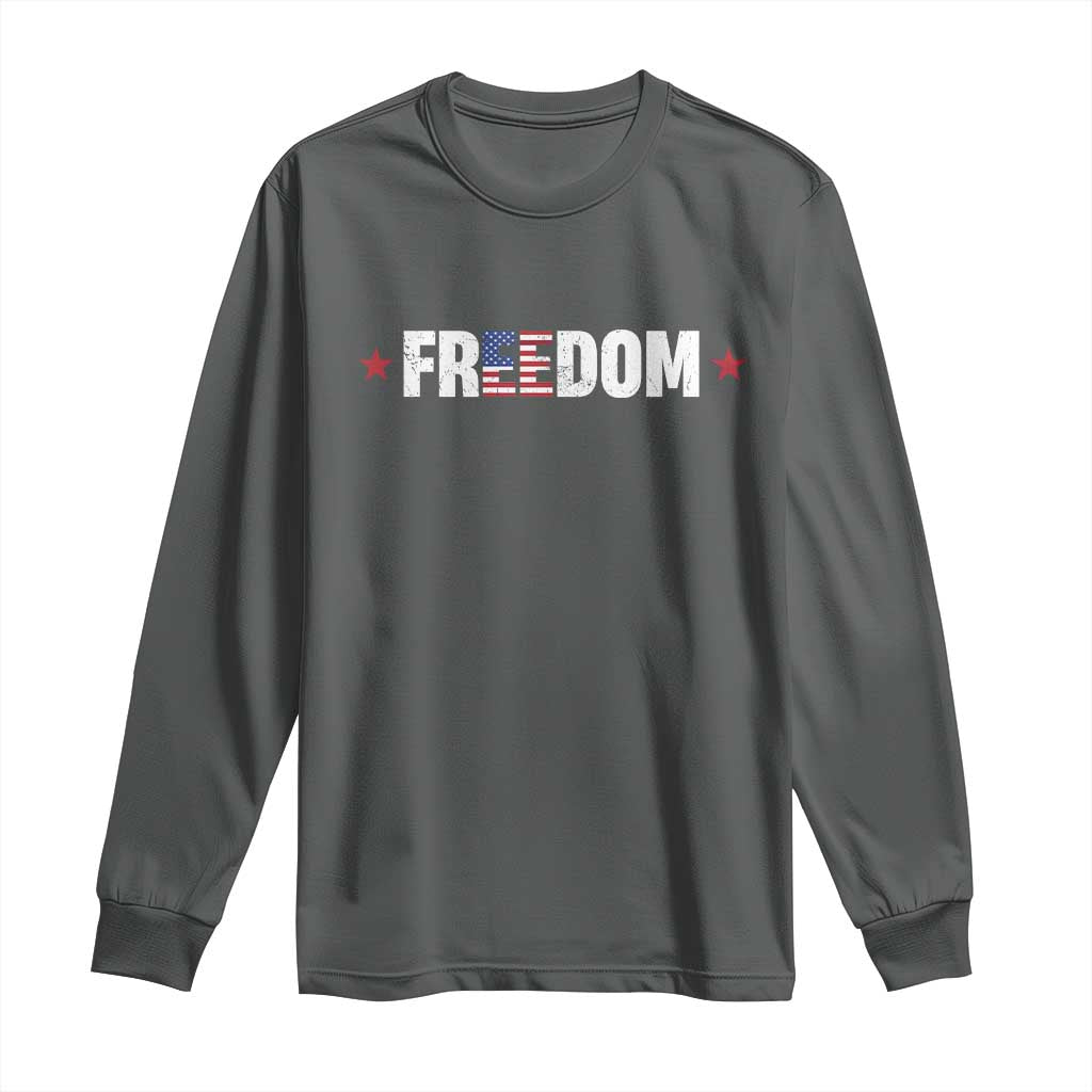 Patriotic Long Sleeve Shirt Freedom American Flag 4th of July - Wonder Print Shop