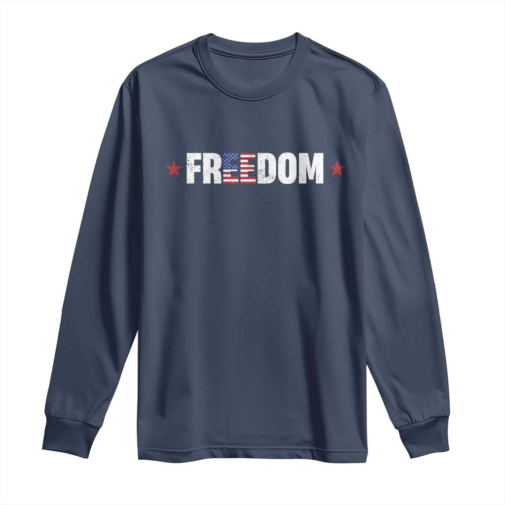 Patriotic Long Sleeve Shirt Freedom American Flag 4th of July - Wonder Print Shop