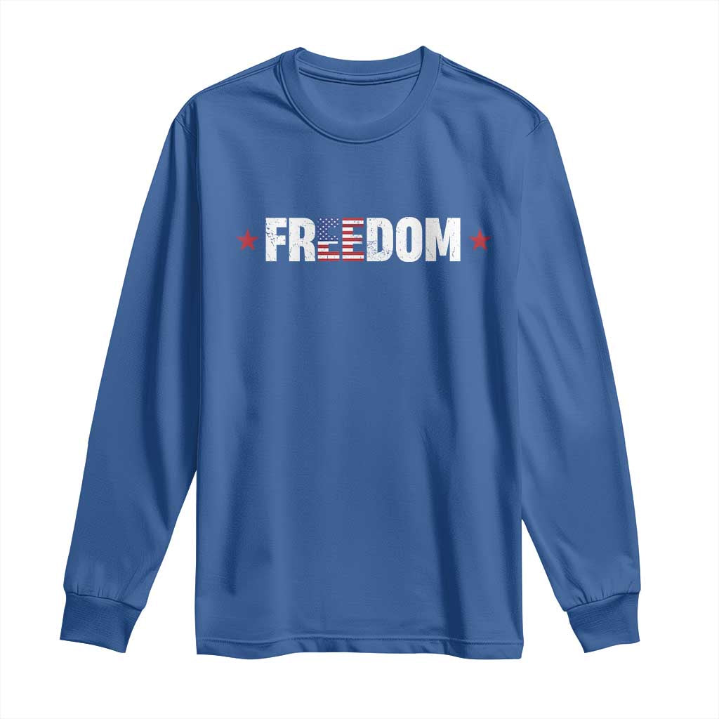 Patriotic Long Sleeve Shirt Freedom American Flag 4th of July - Wonder Print Shop