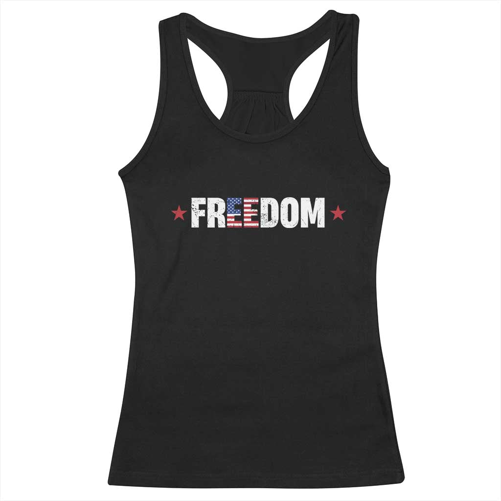 Patriotic Racerback Tank Top Freedom American Flag 4th of July - Wonder Print Shop