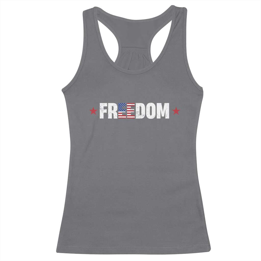 Patriotic Racerback Tank Top Freedom American Flag 4th of July - Wonder Print Shop