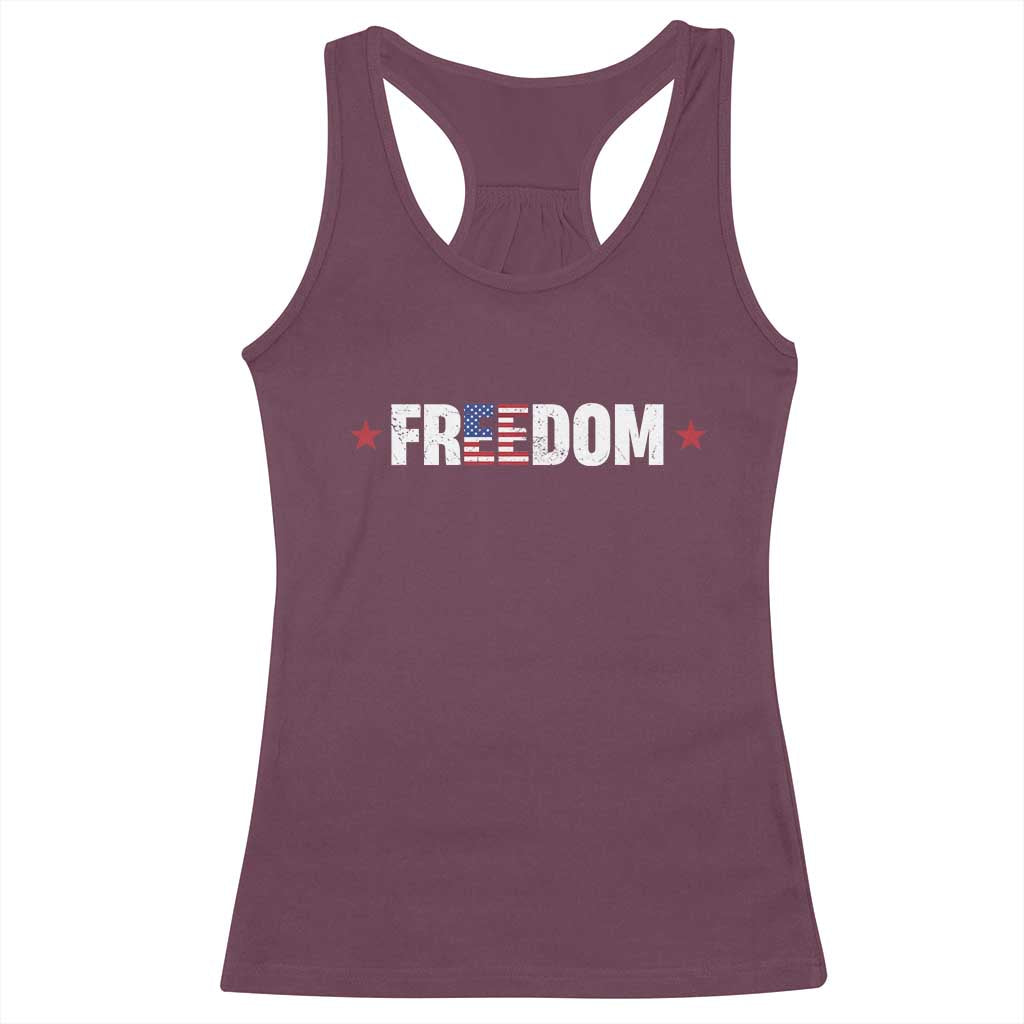 Patriotic Racerback Tank Top Freedom American Flag 4th of July - Wonder Print Shop