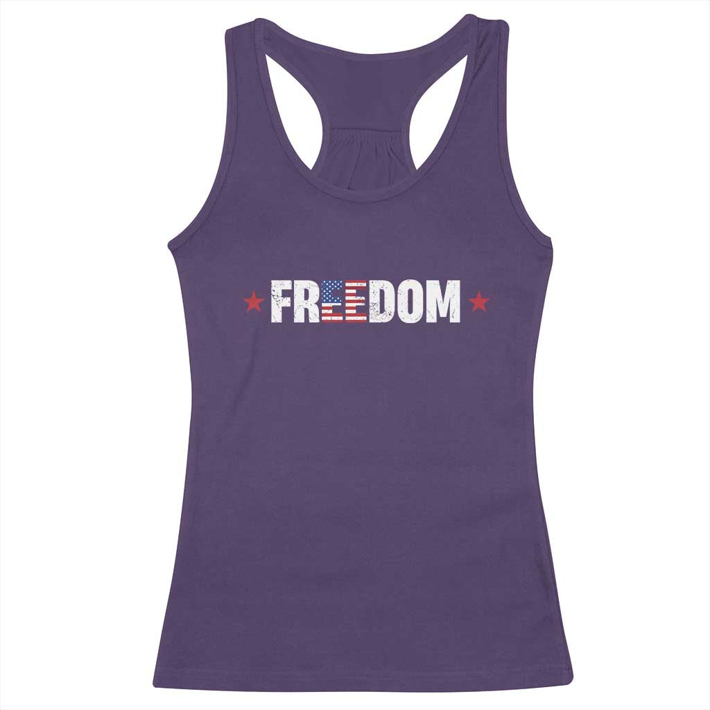 Patriotic Racerback Tank Top Freedom American Flag 4th of July - Wonder Print Shop