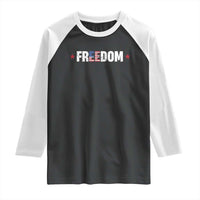 Patriotic Raglan Shirt Freedom American Flag 4th of July - Wonder Print Shop