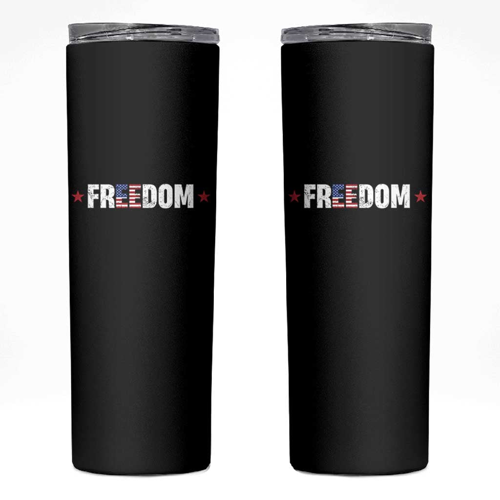 Patriotic Skinny Tumbler Freedom American Flag 4th of July - Wonder Print Shop