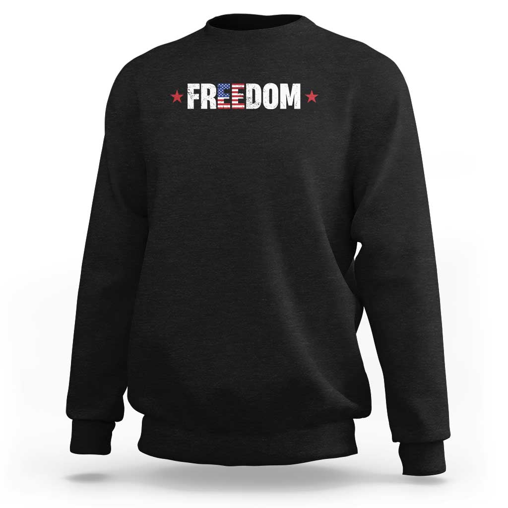 Patriotic Sweatshirt Freedom American Flag 4th of July - Wonder Print Shop
