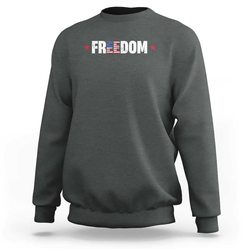 Patriotic Sweatshirt Freedom American Flag 4th of July - Wonder Print Shop