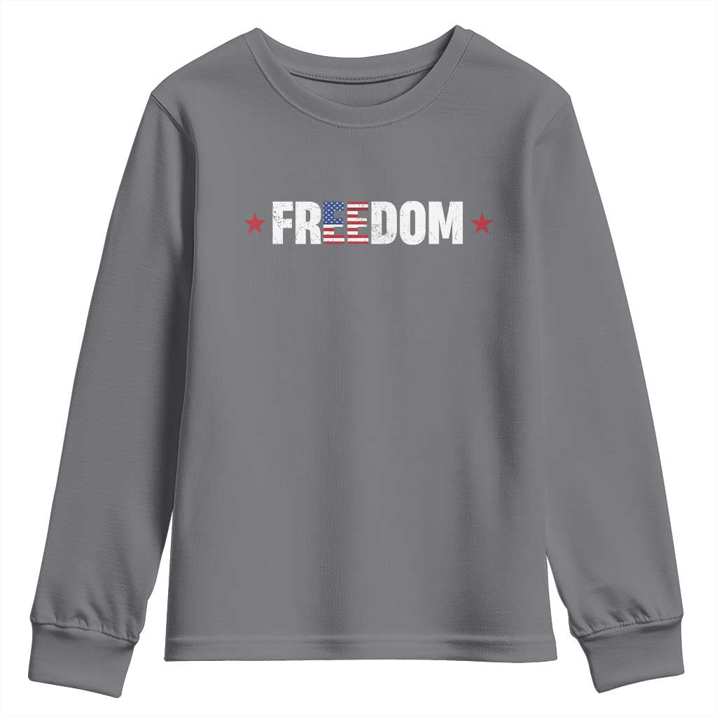 Patriotic Youth Sweatshirt Freedom American Flag 4th of July - Wonder Print Shop