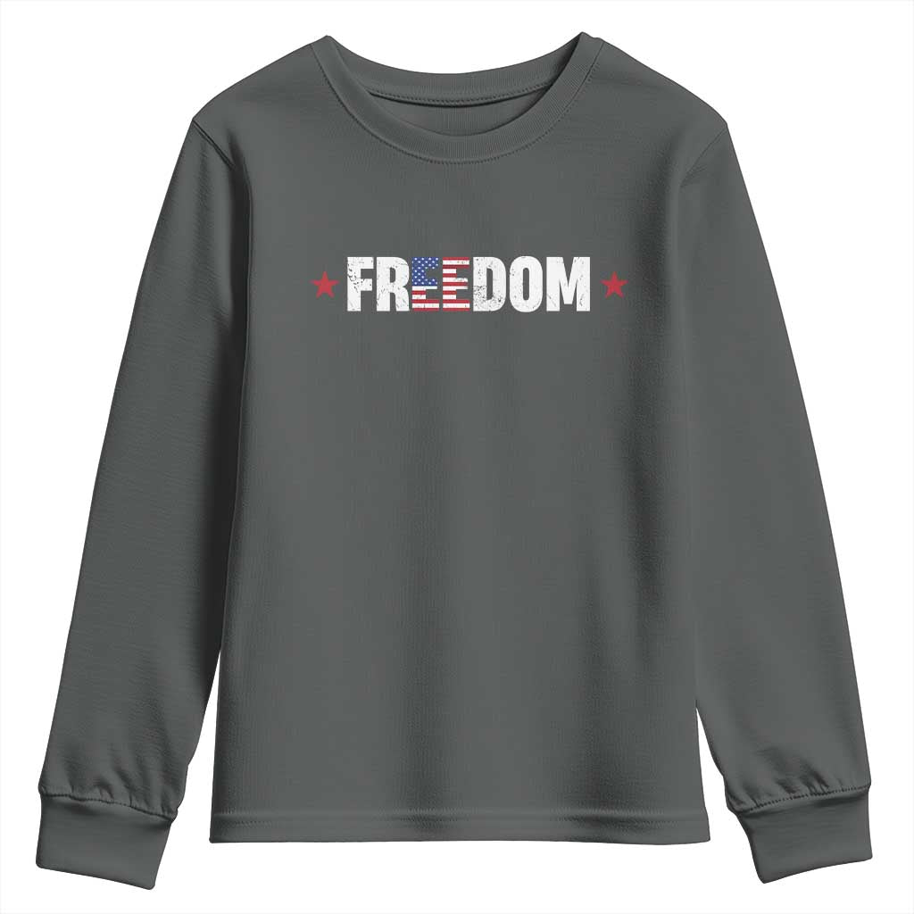 Patriotic Youth Sweatshirt Freedom American Flag 4th of July - Wonder Print Shop