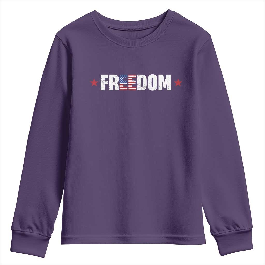 Patriotic Youth Sweatshirt Freedom American Flag 4th of July - Wonder Print Shop