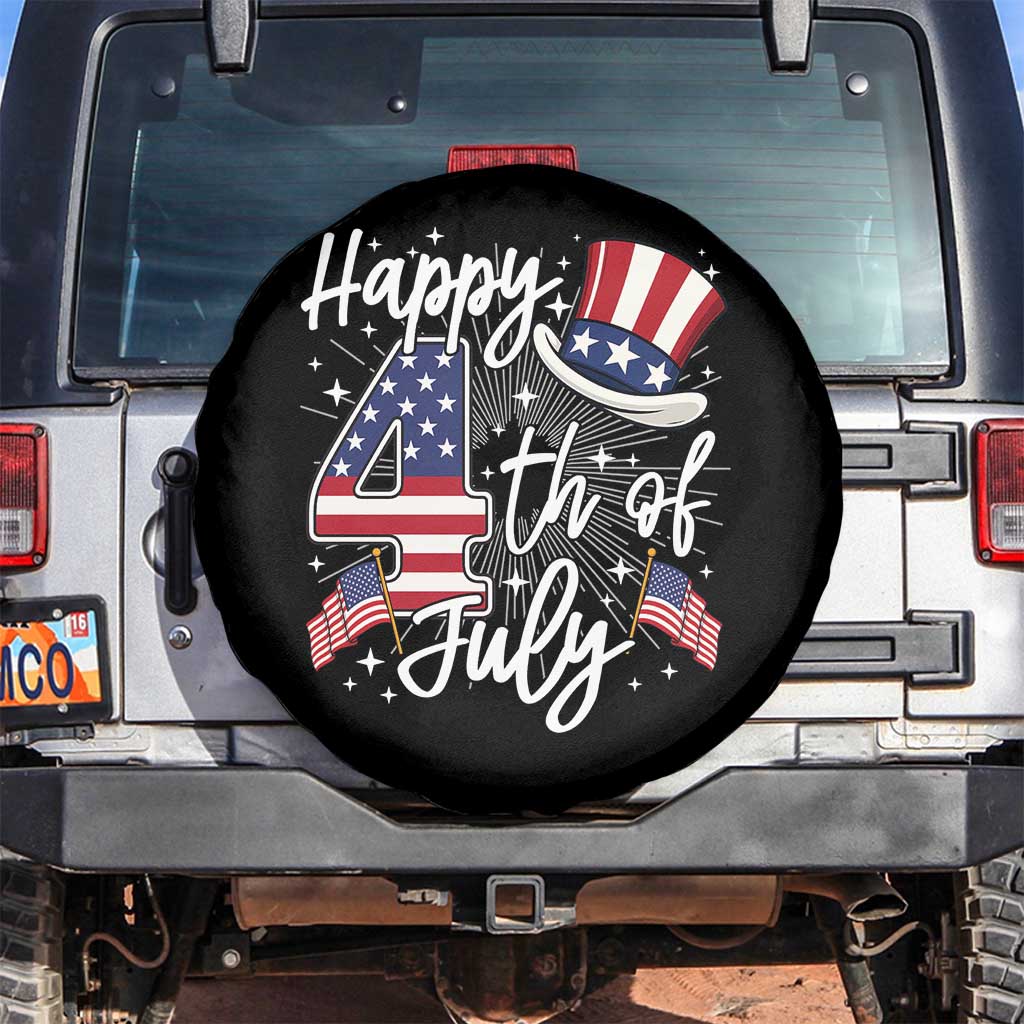 Happy 4th Of July Spare Tire Cover Patriotic American Flag USA - Wonder Print Shop