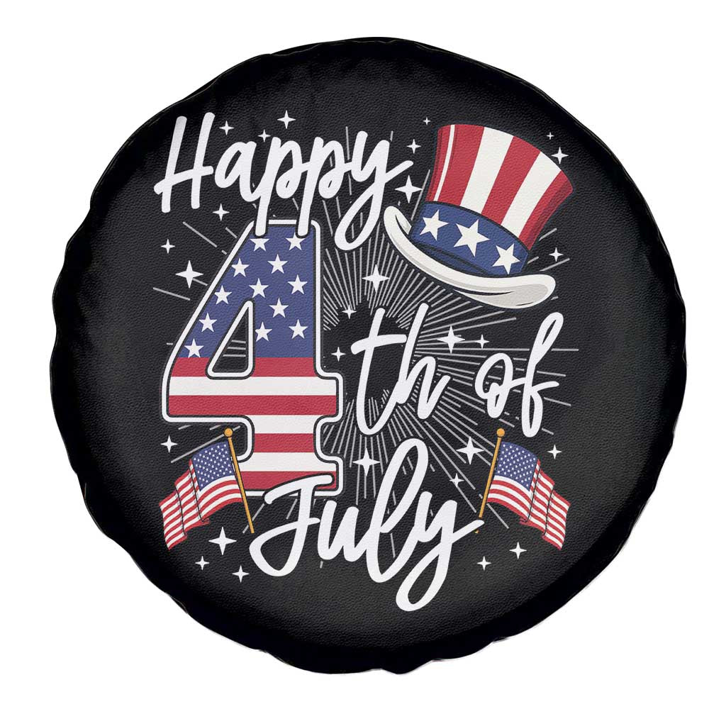 Happy 4th Of July Spare Tire Cover Patriotic American Flag USA - Wonder Print Shop