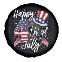 Happy 4th Of July Spare Tire Cover Patriotic American Flag USA - Wonder Print Shop